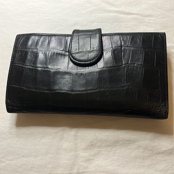 BRIGHTON Black leather, crock embossed, with silver accents! - Picture 2 of 4